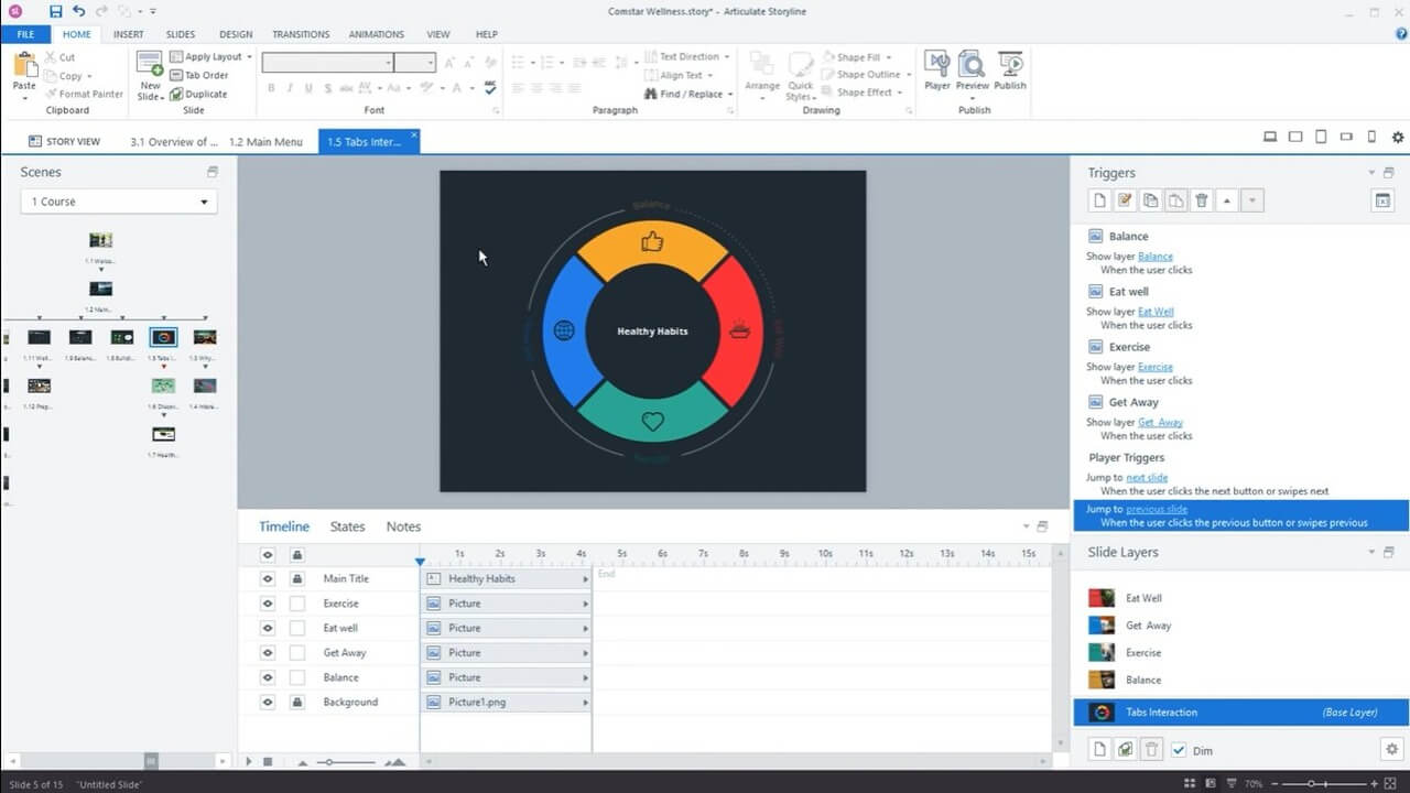 screen of articulate storyline sample